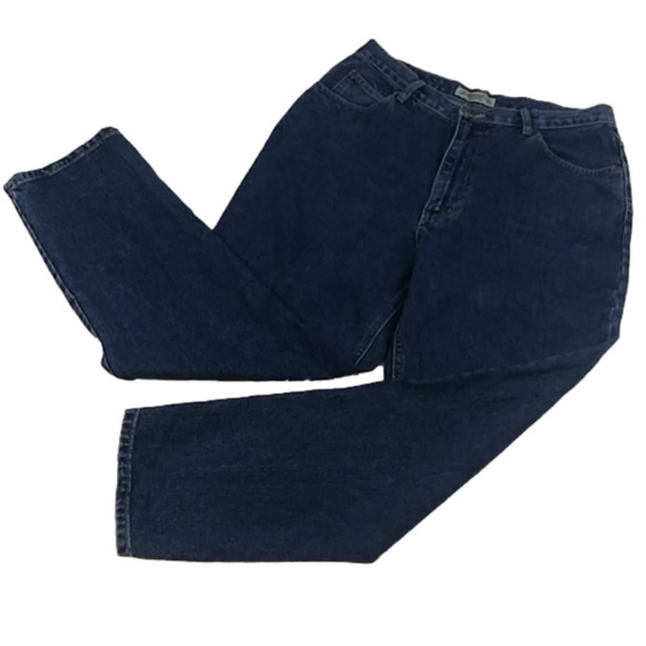 St. John's Bay Vintage Blue Dark Wash High Rise Relaxed Fit Tapered Leg Jean - Picture 1 of 10